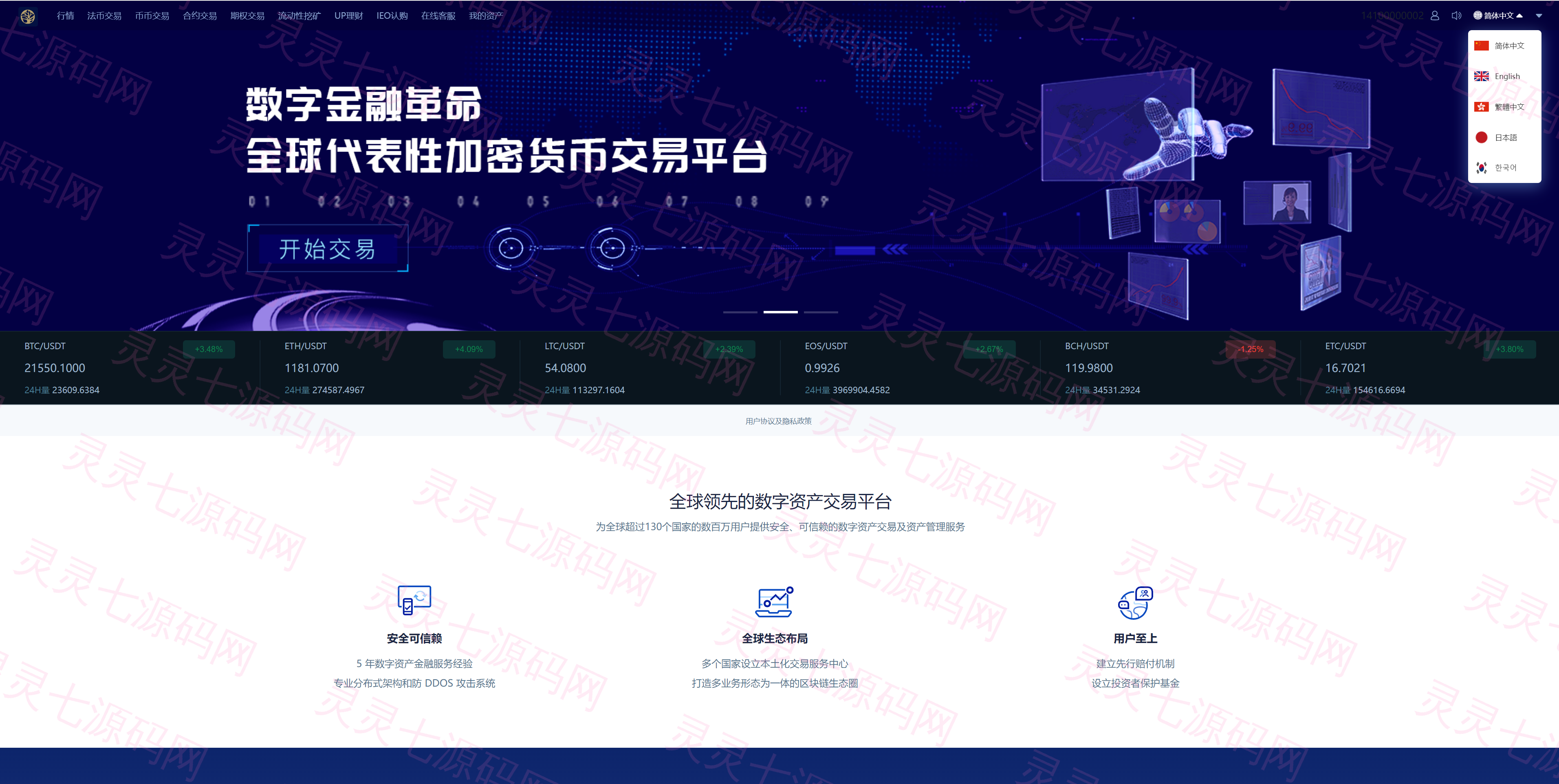 十二语言交易所/锁仓挖矿/IEO认购/币币秒合约交易所/区块链交易所系统 - 15