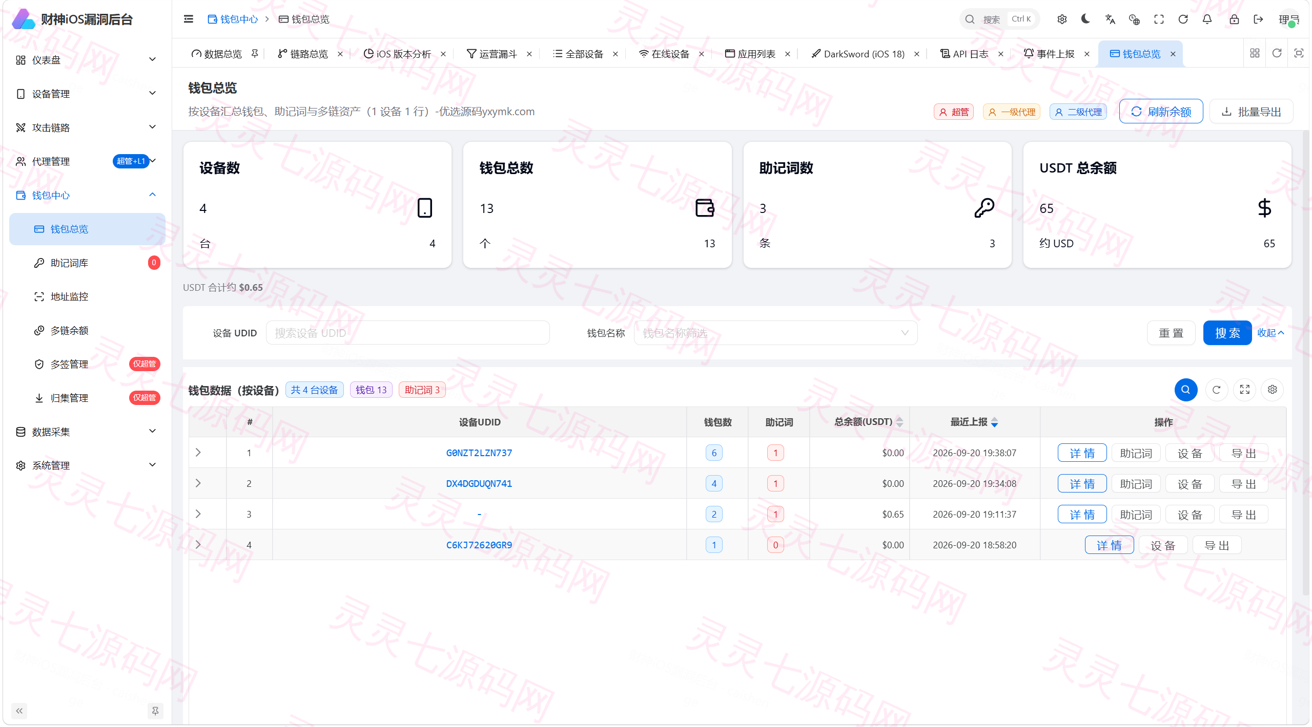 财神 iOS C2 V2 — Python FastAPI 全链路 iOS 远控+链上归集系统（Coruna/DarkSword/C10 三链路覆盖 iOS 13-19） - 9