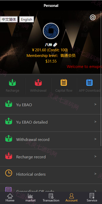 双语言微交易系统/微盘外汇/投资理财源码/虚拟币充值 - 7