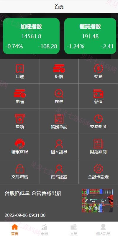 黑色版uinapp股票配资源码/台湾股票系统/申购折扣交易系统 - 1
