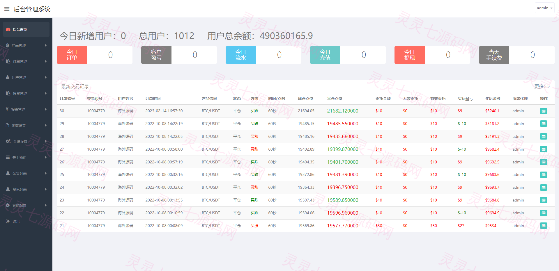 全新UI微交易系统/微盘秒合约源码/PC版微盘/虚拟币交易所源码 - 15