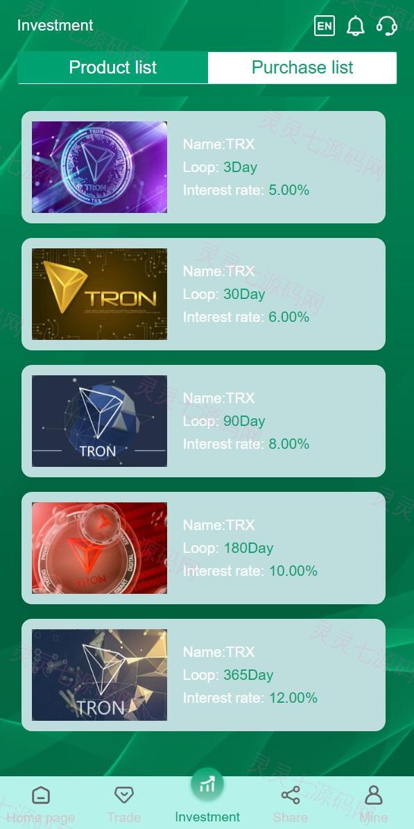 vue源码/多语言TRX投资理财系统/波场trx自动归集钱包/区块链投资源码 - 5