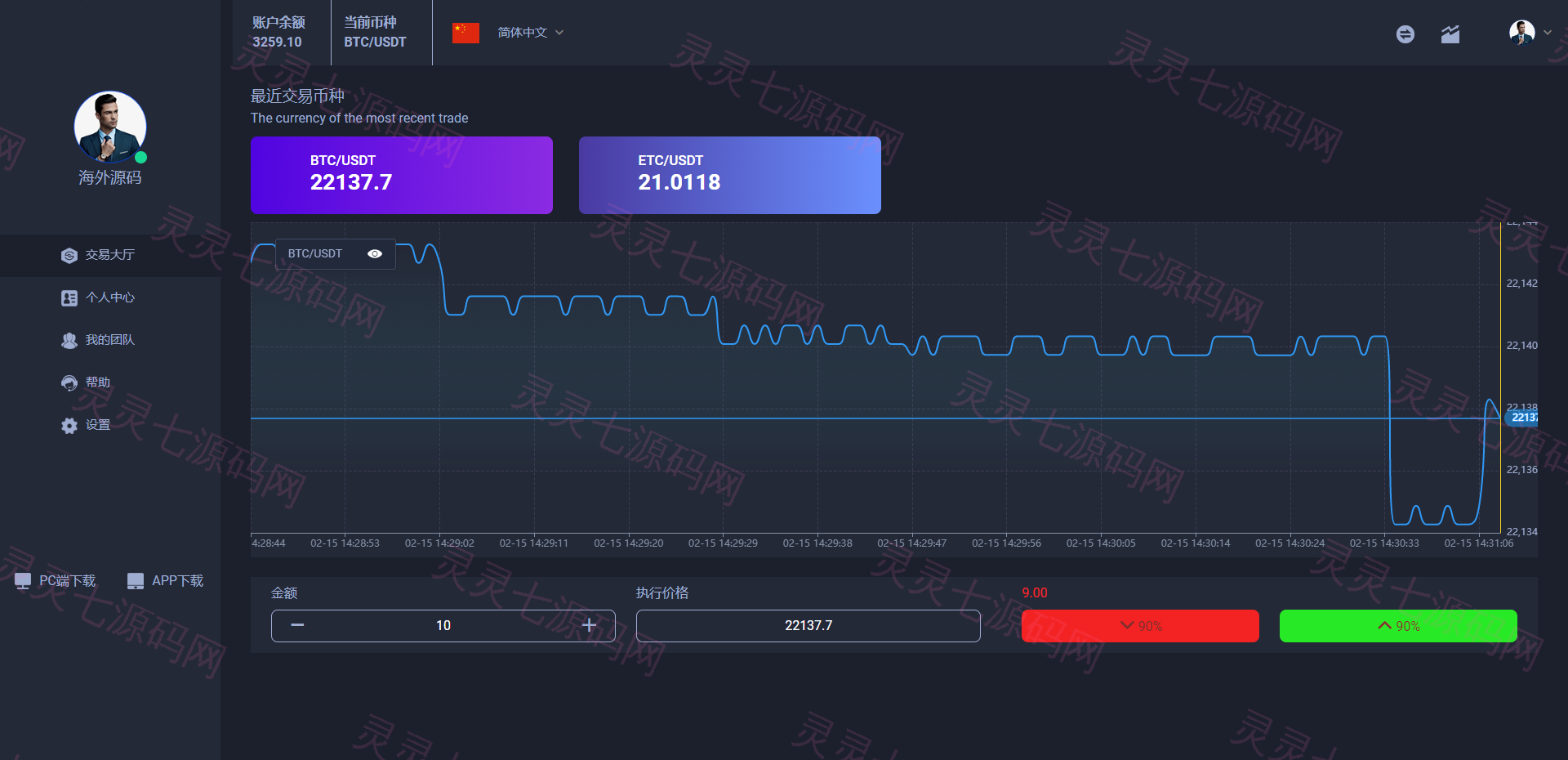 全新UI微交易系统/微盘秒合约源码/PC版微盘/虚拟币交易所源码 - 11