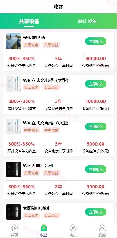 uinapp共享投资理财系统/特斯拉理财源码/共享充电宝源码/共享发电站源码 - 7