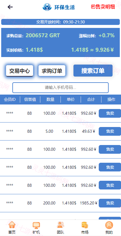 虚拟币矿机系统/区块链源码/云矿机算力/GRT矿机源码/坏保生活 - 5