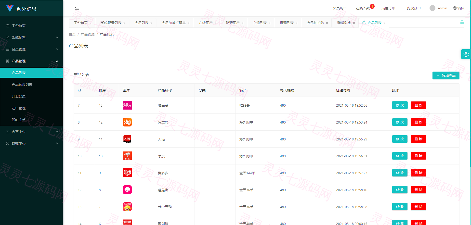 uniapp伪商城系统/CP快三游戏/订单自动匹配/带预设/代理后台 - 14