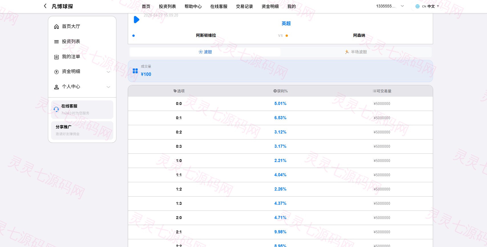 海外反波胆系统/电脑自适应/球盘源码/足球下注 - 4