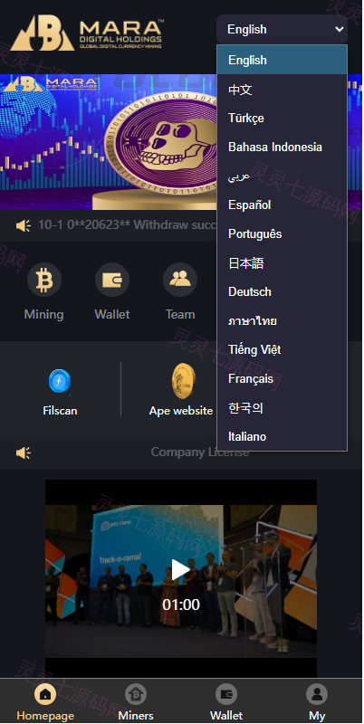 海外多语言矿机系统/区块链云矿机/云算力矿机/多级分销 - 3