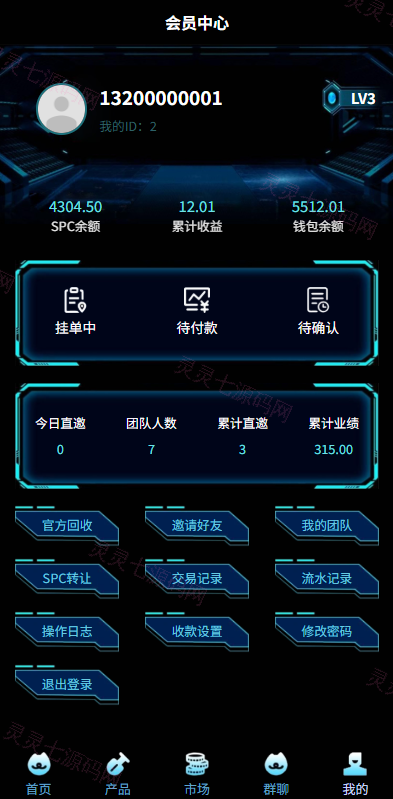 虚拟币矿机投资系统/系统币C2C交易/多级分销/群聊系统 - 11