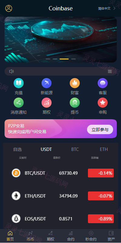 多语言交易所系统/秒合约/期权/合约/新币申购/投资理财 - 1