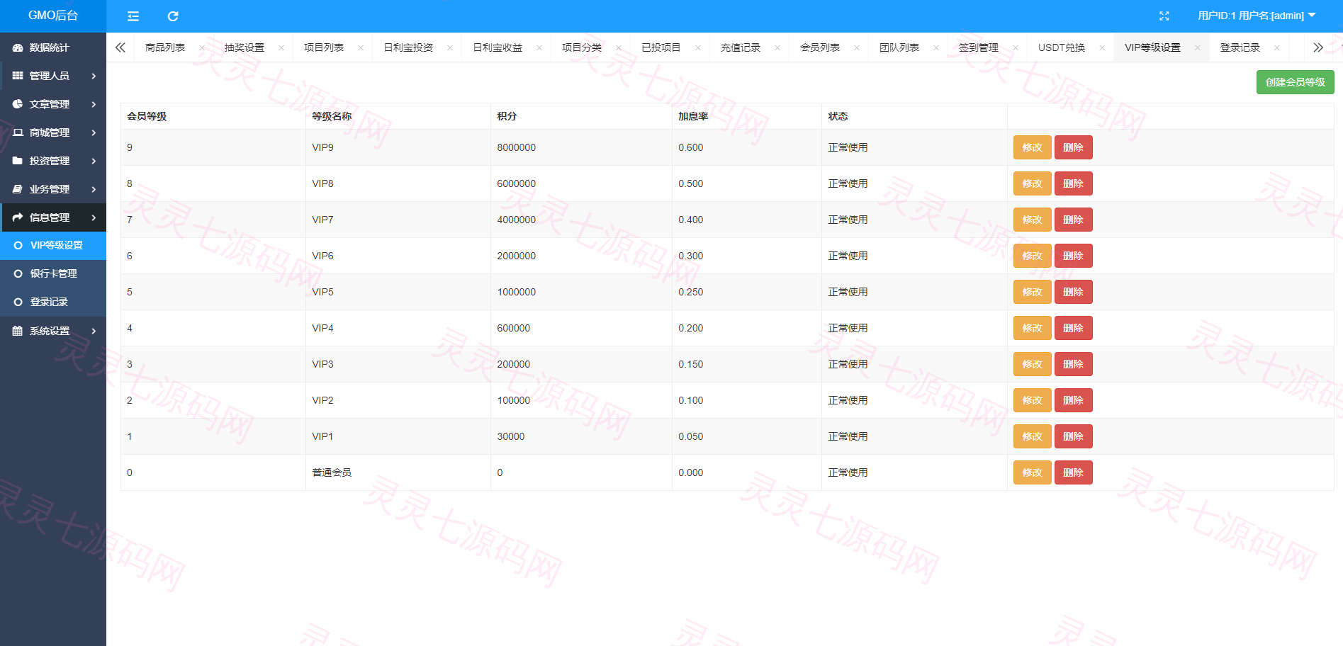 定制版VUE基金投资理财系统/余额宝/签到/积分商城/余额互转 - 31