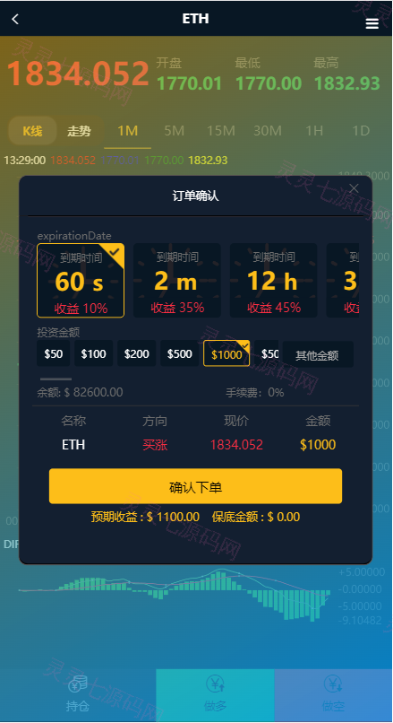 海外多语言微交易系统/虚拟币微盘源码/伪交易所源码 - 8