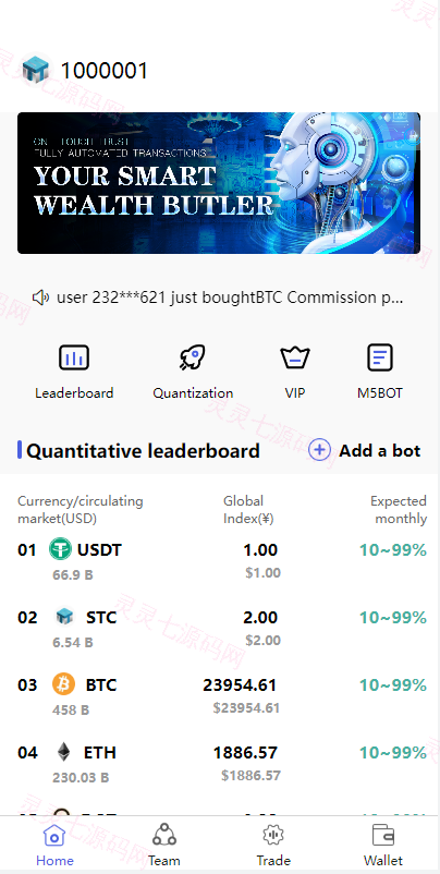 全新量化机器人/区块链投资系统/量化交易源码/前端uinapp - 1