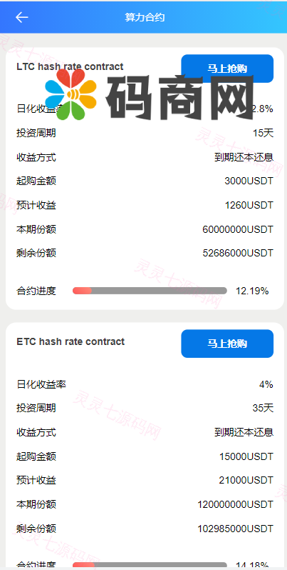 全新二开BTC矿机/算力合约/多语言云矿机区块链系统 - 6