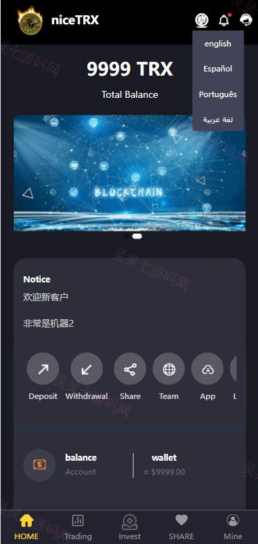 TRX投资源码 /区块链源码/投资理财/多语言 - 2