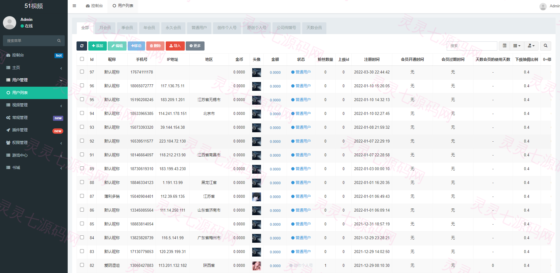 fastadmin框架短视频系统/视频知识付费源码/附带小说系统 - 14