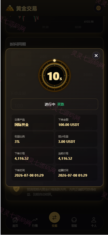 新版海外黄金微交易/黄金秒合约交易/黄金投资/前端VUE - 6
