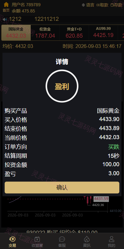 海外黄金秒合约交易/黄金时间盘/黄金微盘投资交易 - 6