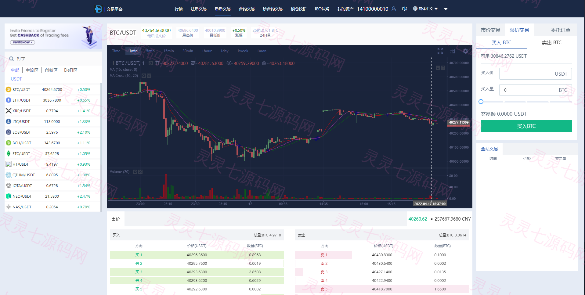 秒合约多语言交易所/锁仓挖矿/IEO认购/币币交易/法币交易/杠杆交易 - 4