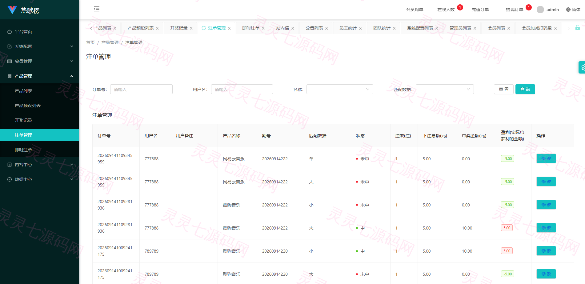 音乐打榜伪商城系统/订单自动匹配/打码/代理后台 - 20