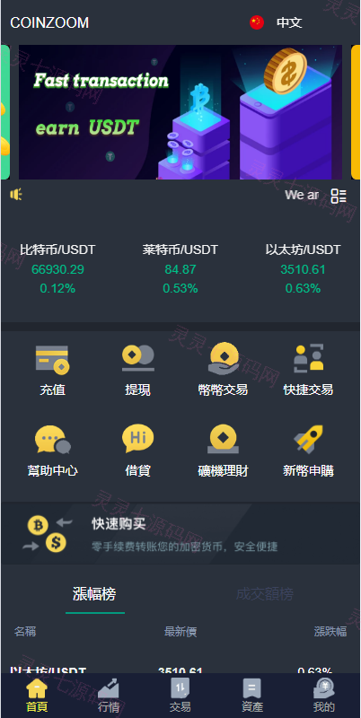 新版UI交易所系统/海外微盘系统/币币合约期权交易源码 - 2