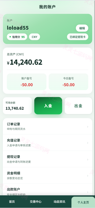 新版农产品微交易系统/PC自适应/信用分/委买微盘 - 8