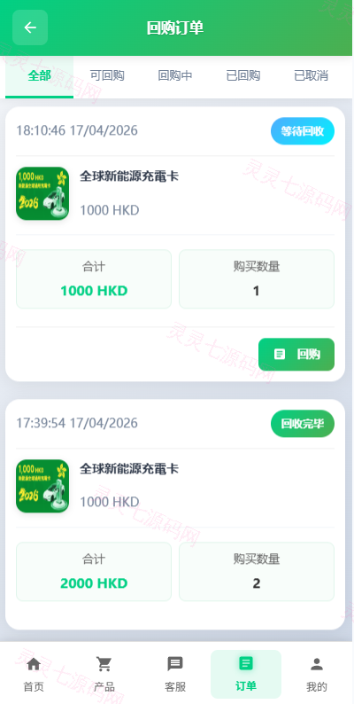 海外新能源商品回收系统/自定义回收/信用分/多语言订单回收 - 7