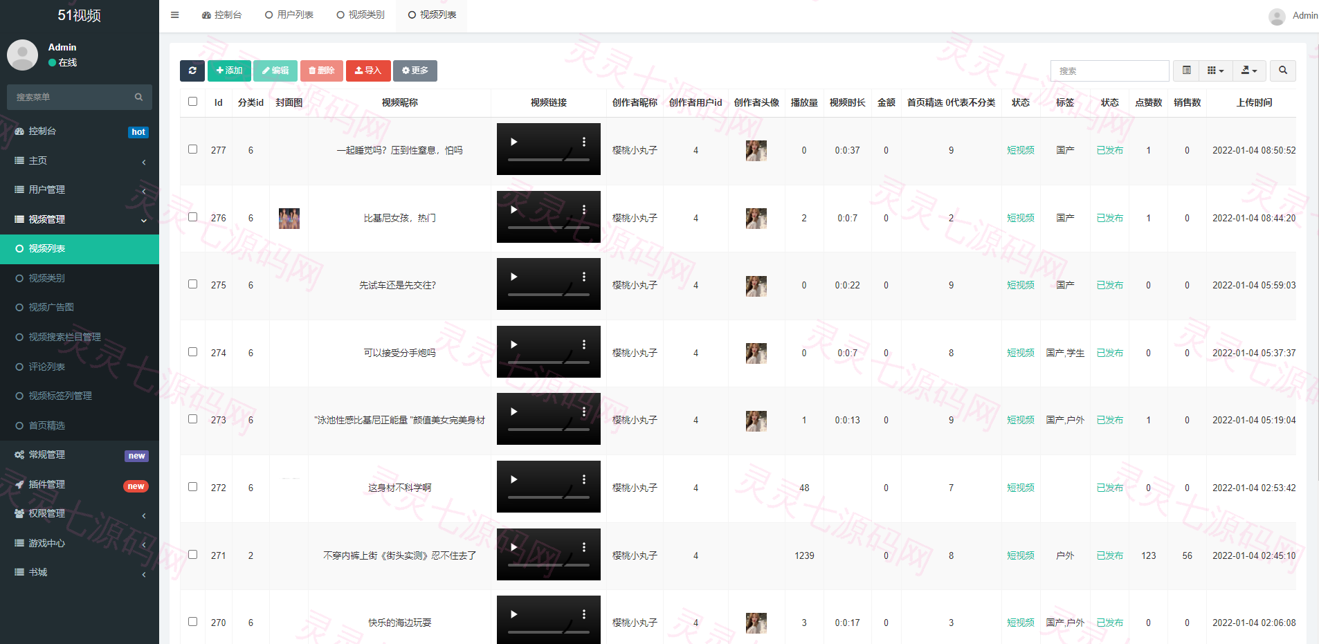 fastadmin框架短视频系统/视频知识付费源码/附带小说系统 - 15