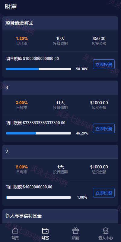 新版UI海外投资理财系统/多语言投资源码/投资众筹系统 - 6
