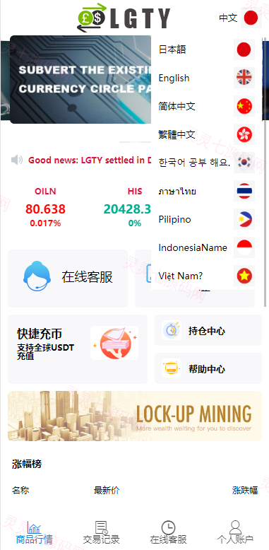 多语言海外伪交易所系统/期货虚拟币微盘源码/微交易源码 - 2