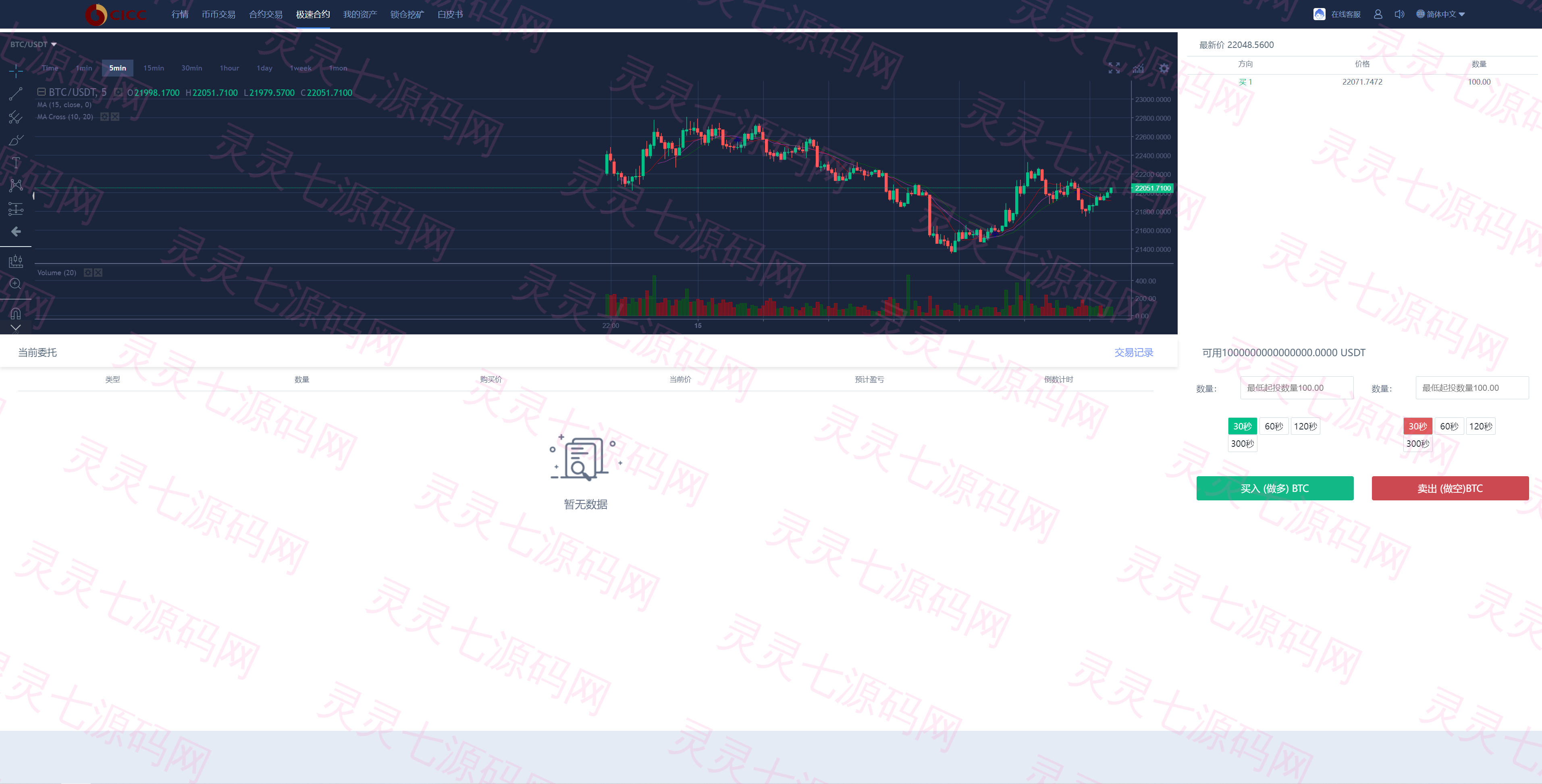 新版UI多语言交易所/锁仓挖矿/币币秒合约交易所/双端源码 - 19