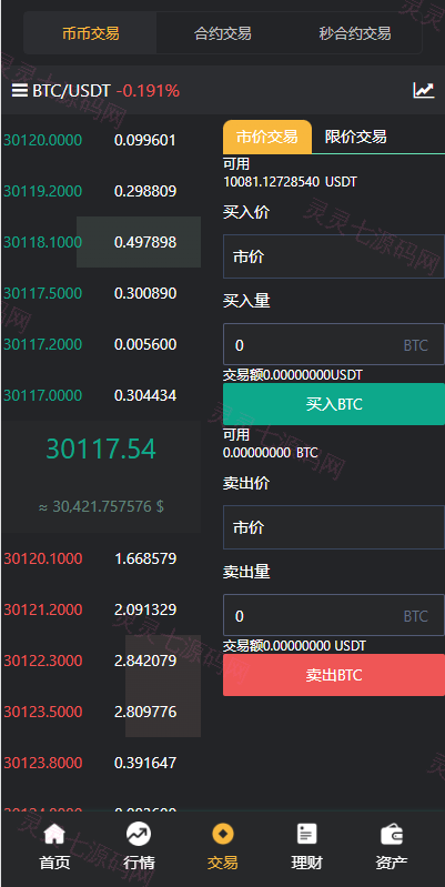 多语言交易所系统/秒合约交易/理财认购矿机闪兑贷款 - 6