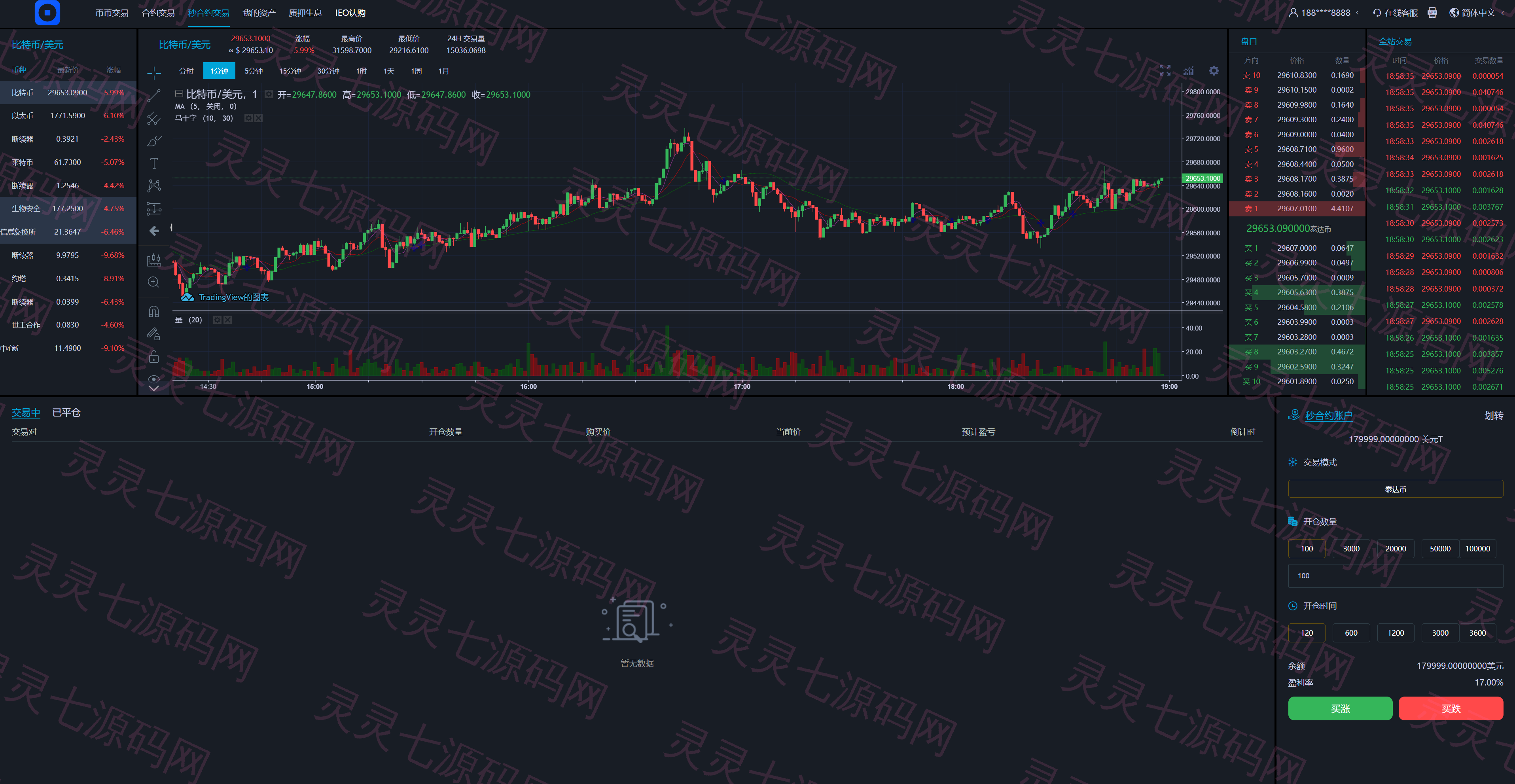 多语言交易所/币币交易/秒合约交易/质押生息 - 5