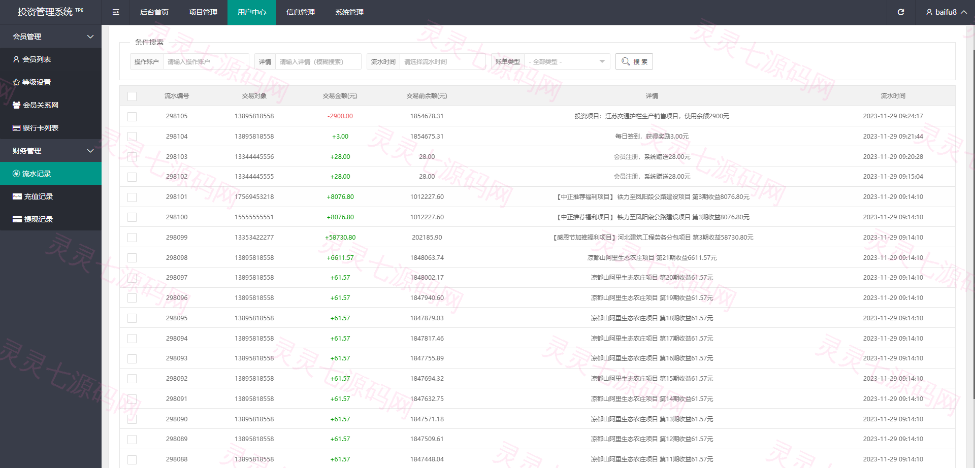 项目投资理财系统/投资众筹系统/分红返利 - 20