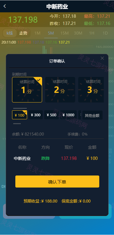 医药投资微交易系统/微盘时间盘源码/投资理财源码 - 4