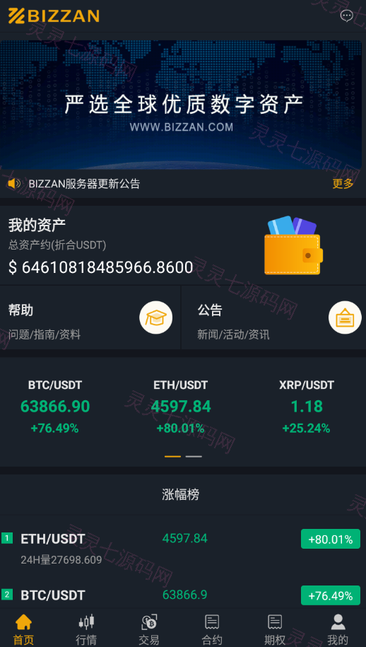 独家完整版BIZZAN币严源码/多语言交易所/币币交易永续合约期权/OTC交易 - 1