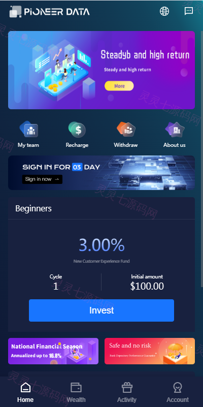 新版UI海外投资理财系统/多语言投资源码/投资众筹系统 - 2