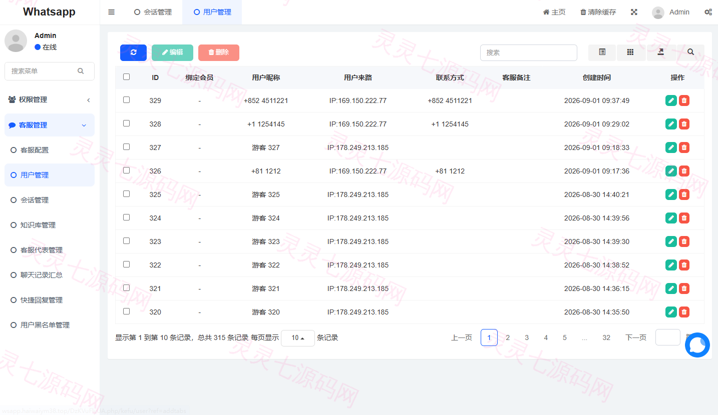 多语言WhatsApp盗号系统/手动上号/客服轮训/前端uniapp - 10
